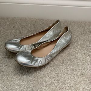 Silver J. Crew Ballet Flats